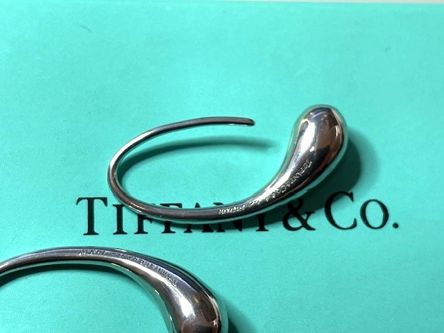 ティファニー　Tiffany & Co. ティアドロップ　フープ　ピアス　美品_画像4