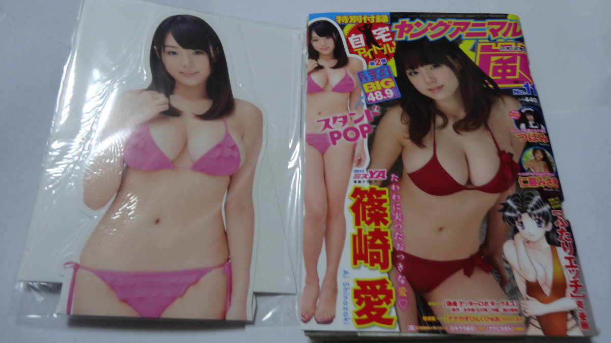 ヤングアニマル嵐 2011年 No.11 BIGスタンドPOP 48.9cm 篠崎愛 グラビア 篠崎愛、つぼみ、仁藤みさき_画像1