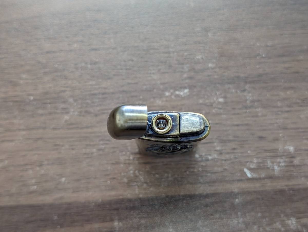 [ Junk ] DRAGON( Dragon / yellow dragon ) gas lighter turbo lighter Gold that time thing antique smoking . put on fire not yet verification including in a package possible 