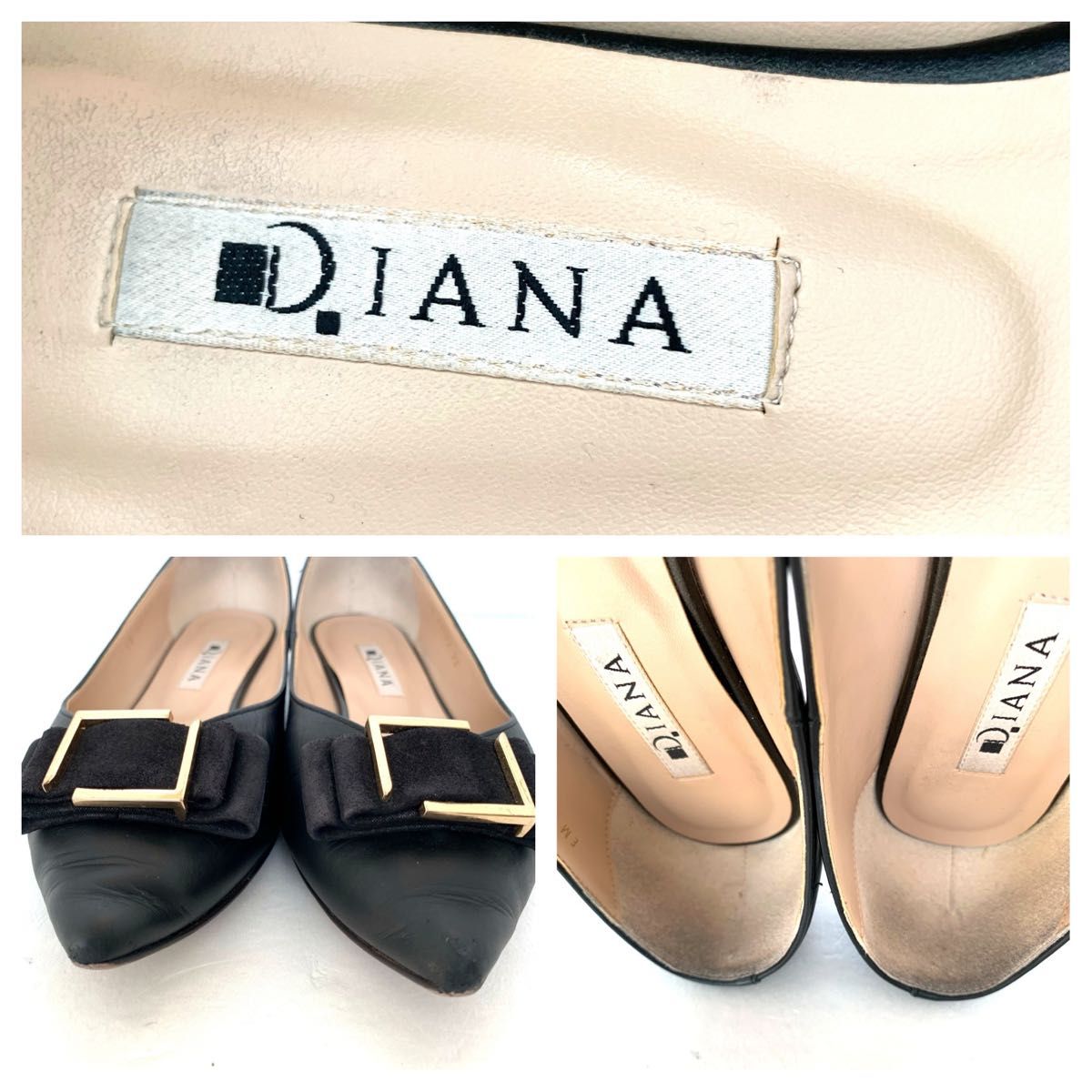 DIANA ダイアナ フラットパンプス ポインテッドトゥ リボン DIANA ダイアナ フラットパンプス ポインテッドトゥ リボン