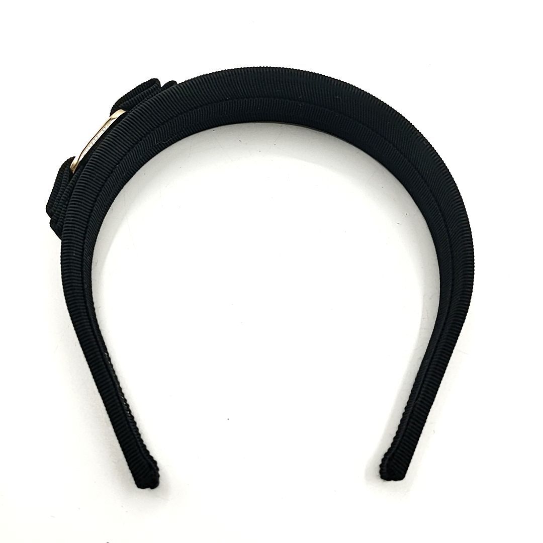 【中古美品】Salvatore Ferragamo　フェラガモ　ヴァラ　カチューシャ　ヘアアクセサリー　ブラック　ゴールド金具_画像6