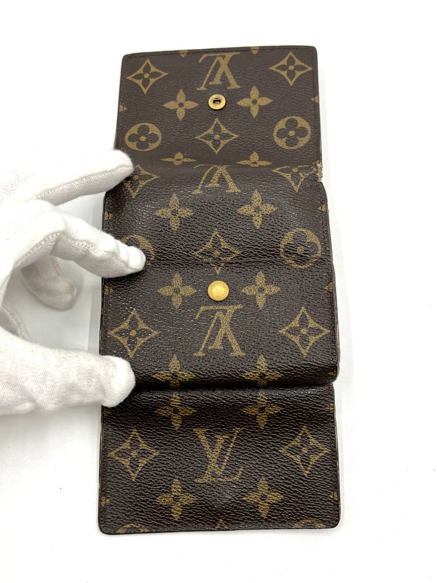 LOUIS VUITTON　ルイヴィトン モノグラム ポルトモネ ビエ カルト クレディ 二つ折り財布 Wホック PVC M61652　シリアル：TH0976_画像4