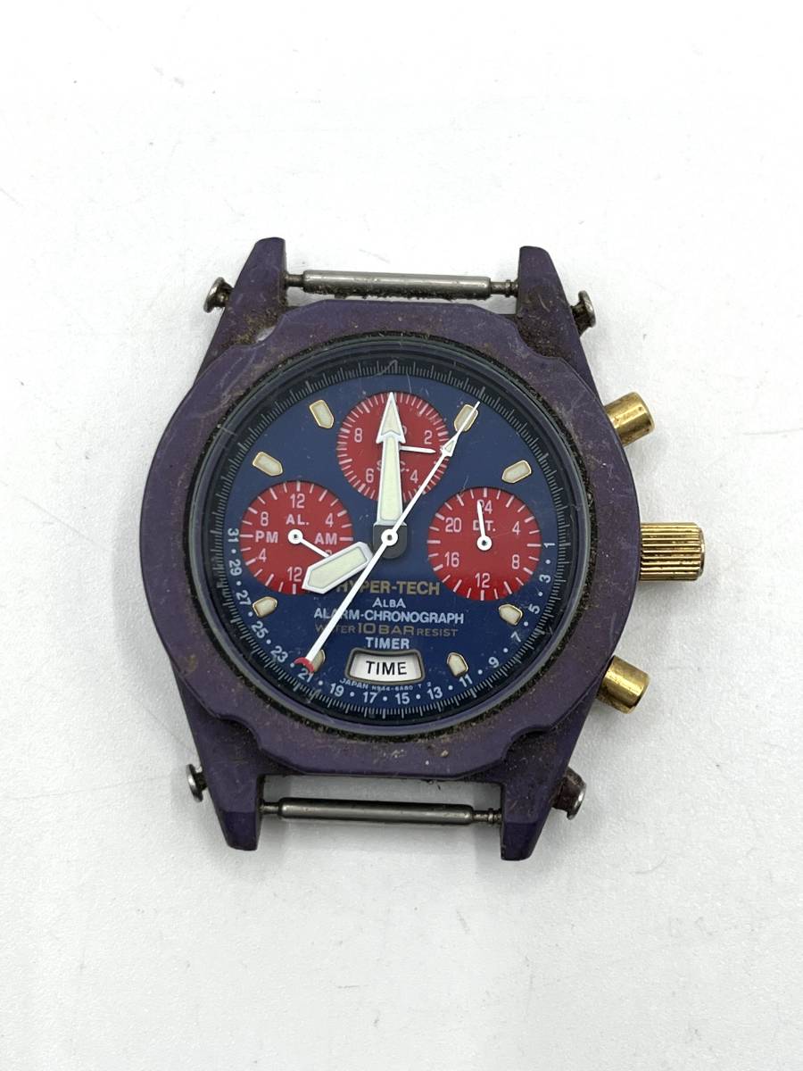【電池切れ　ケース本体のみ】SEIKO セイコー　N944-6B10　ALBA　アルバ　クロノグラフ　クォーツ　腕時計　ケース幅3.7　_画像6
