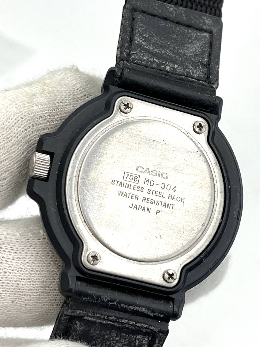 電池切れ バックル欠損】CASIO カシオ MD-304 クォーツ腕時計 電池切れ バックル欠損】CASIO カシオ MD-304 クォーツ腕時計