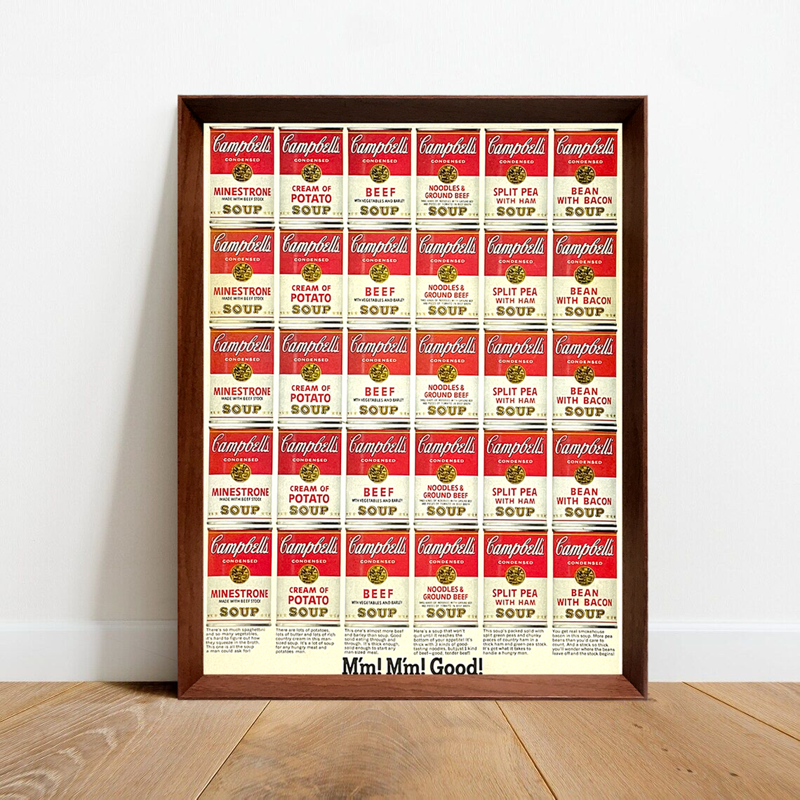 キャンベル スープ缶 広告 ポスター 1960年代 アメリカ ヴィンテージ 雑誌 【額付】の画像1