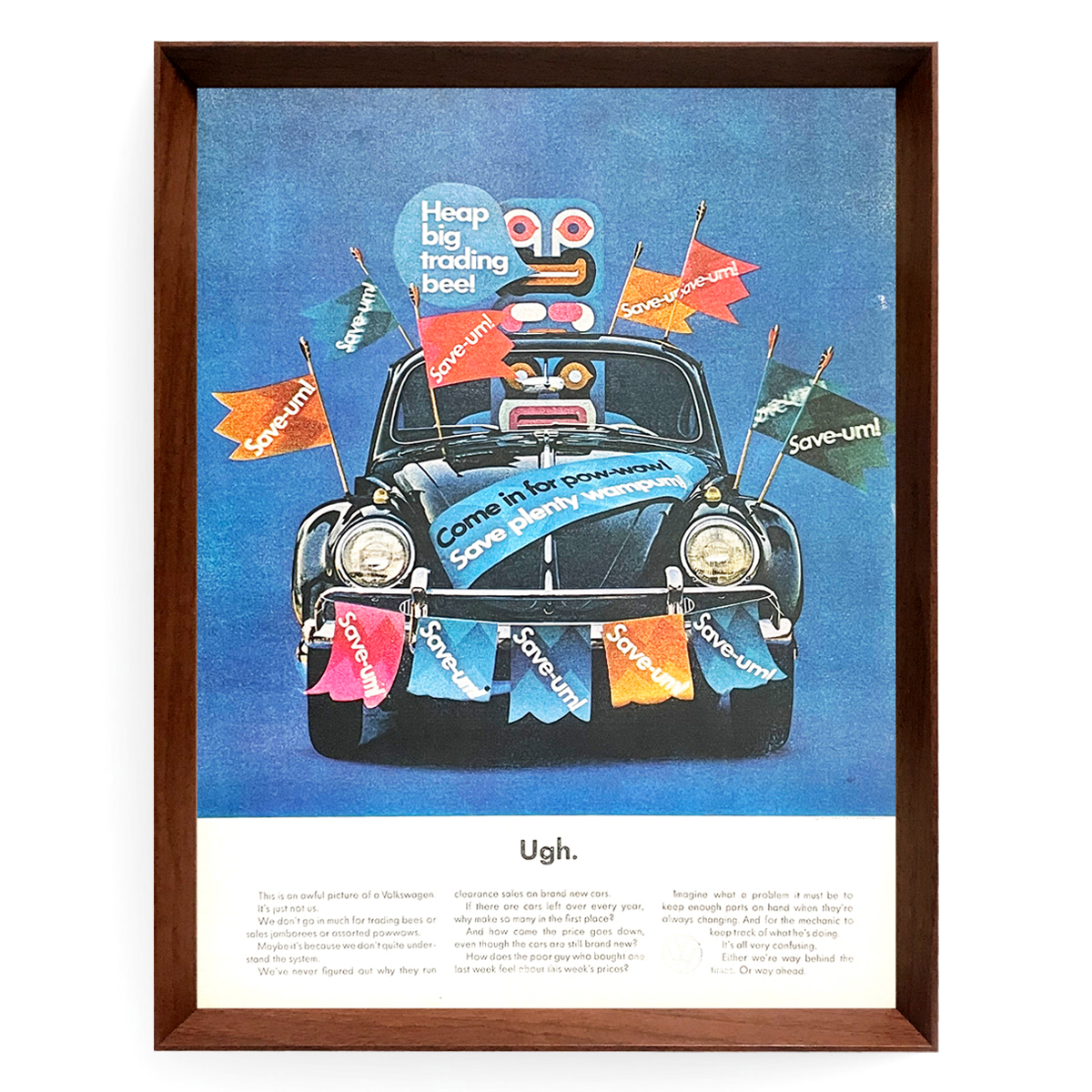フォルクスワーゲン ビートル 広告 ポスター 1960年代 アメリカ ヴィンテージ 【額付】 #009_画像3