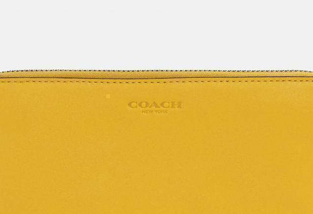 COACH コーチ 長財布 レザー アコーディオン ラウンドファスナー 黄色 本革 イエロー ラウンドファスナー 新品未使用 プレゼント_画像2