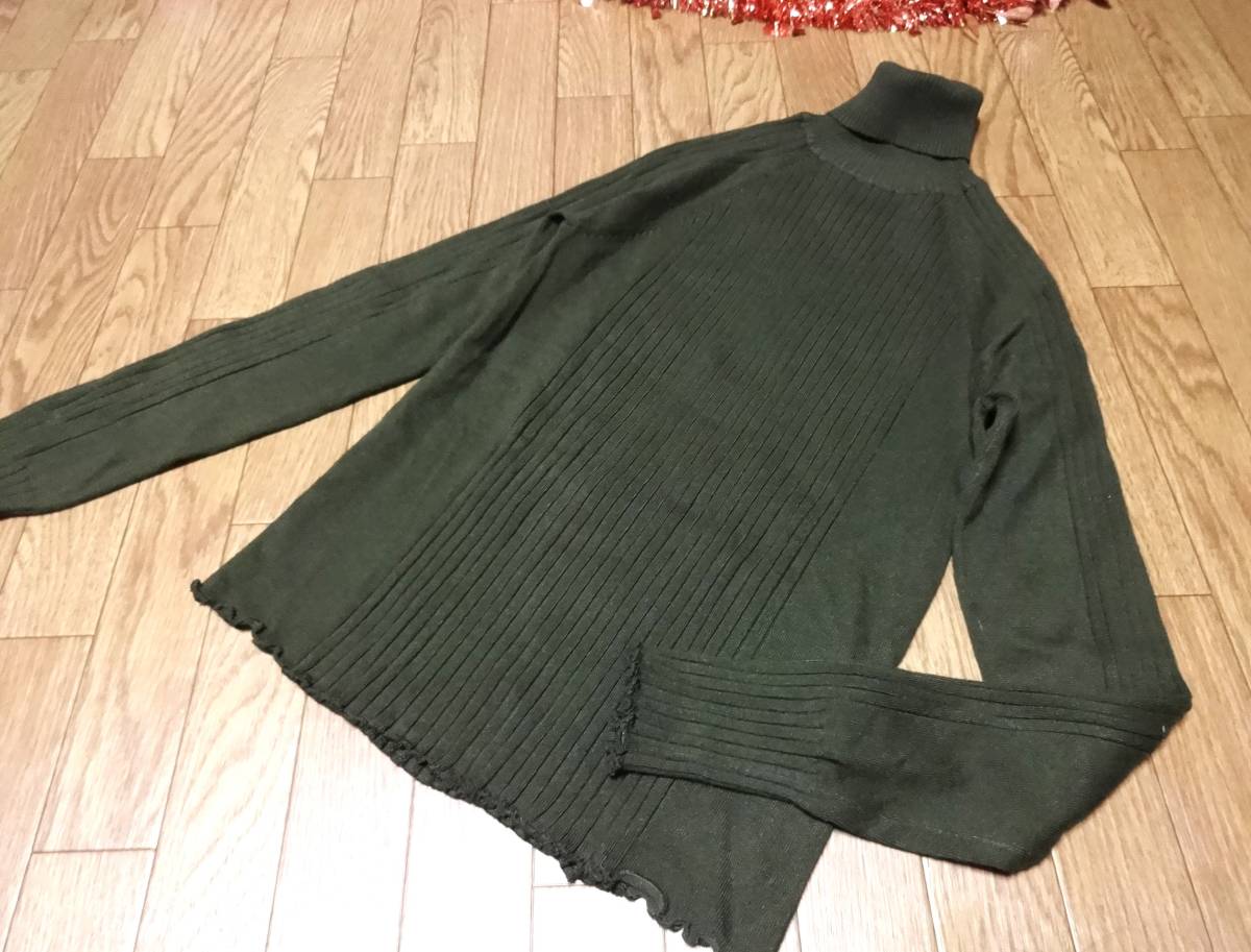 【ZARA KNIT】カーキ長袖タートルネックセーターS★ザラ★新品♪_画像1