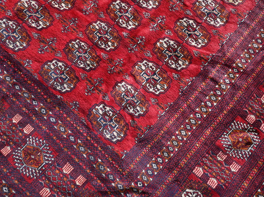 パキスタン絨毯 手織り ウール製 カーペット 2.8×3.8m/カシミール 羊毛 イラン トルコ トルクメン ラグ マットトライバル オリエンタル _画像6