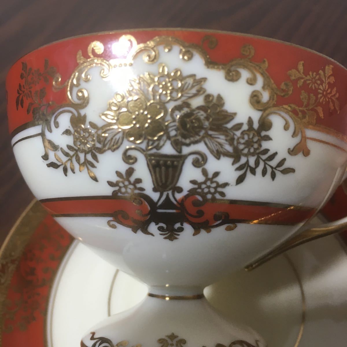  Old Noritake золотой . сверху оранжевый obi цветок . оборудование орнамент документ .tei стиль шкаф cup 