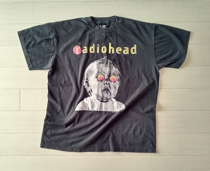 ★［ XL ］「 radiohead レディオヘッド PAbLO HONEY TOUR パブロ・ハニー バンド ビンテージスタイル プリントTシャツ (*BIO) 」新品_*Front