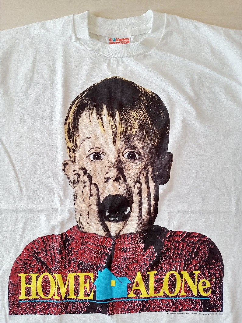 ★［L］「HOME ALONe ホーム・アローン マコーレー・カルキン クリスマス 映画 ホームアローン ビンテージスタイル プリントTシャツ」新品_画像3