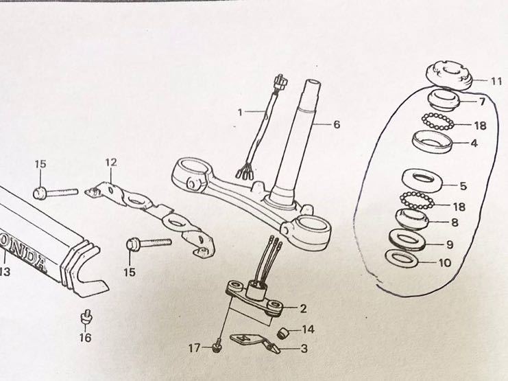 送料無料 ホンダ純正新品 CBX400F CBX550F ステムベアリング 三又ベアリング ステム ハンドル フレーム BEET フロントフォーク 77_画像2