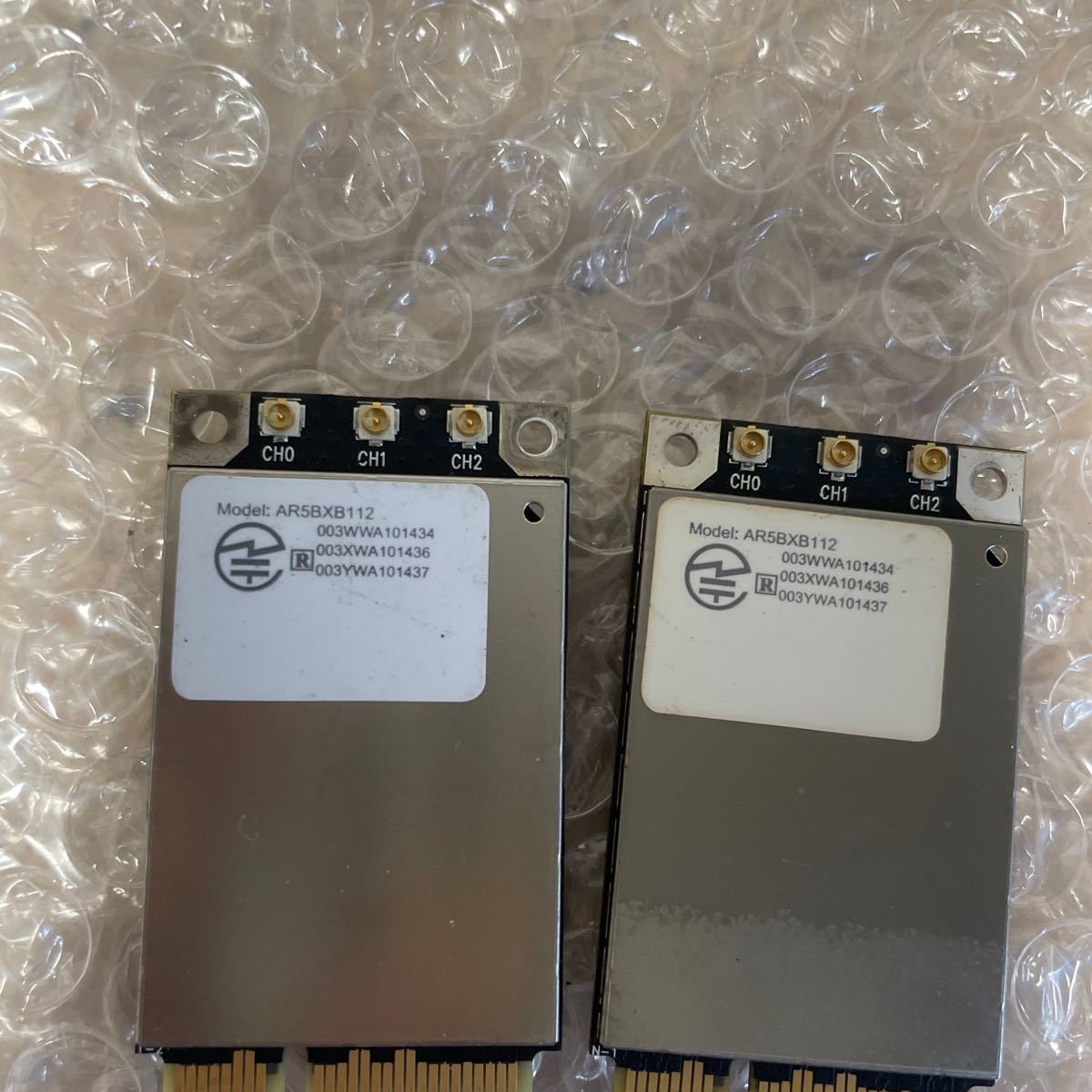 (65A)Mac Pro /MacBook 無線LAN WiFi カード ATHEROS AR5BXB112 中古動作品 2枚セットの画像2