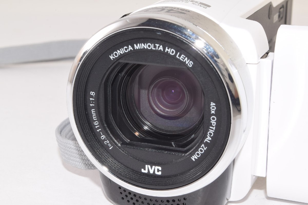 ★美品★ JVC ビクター Everio エブリオ GZ-HM33-W ホワイト ビデオカメラ 予備バッテリー付き 2401736_画像3