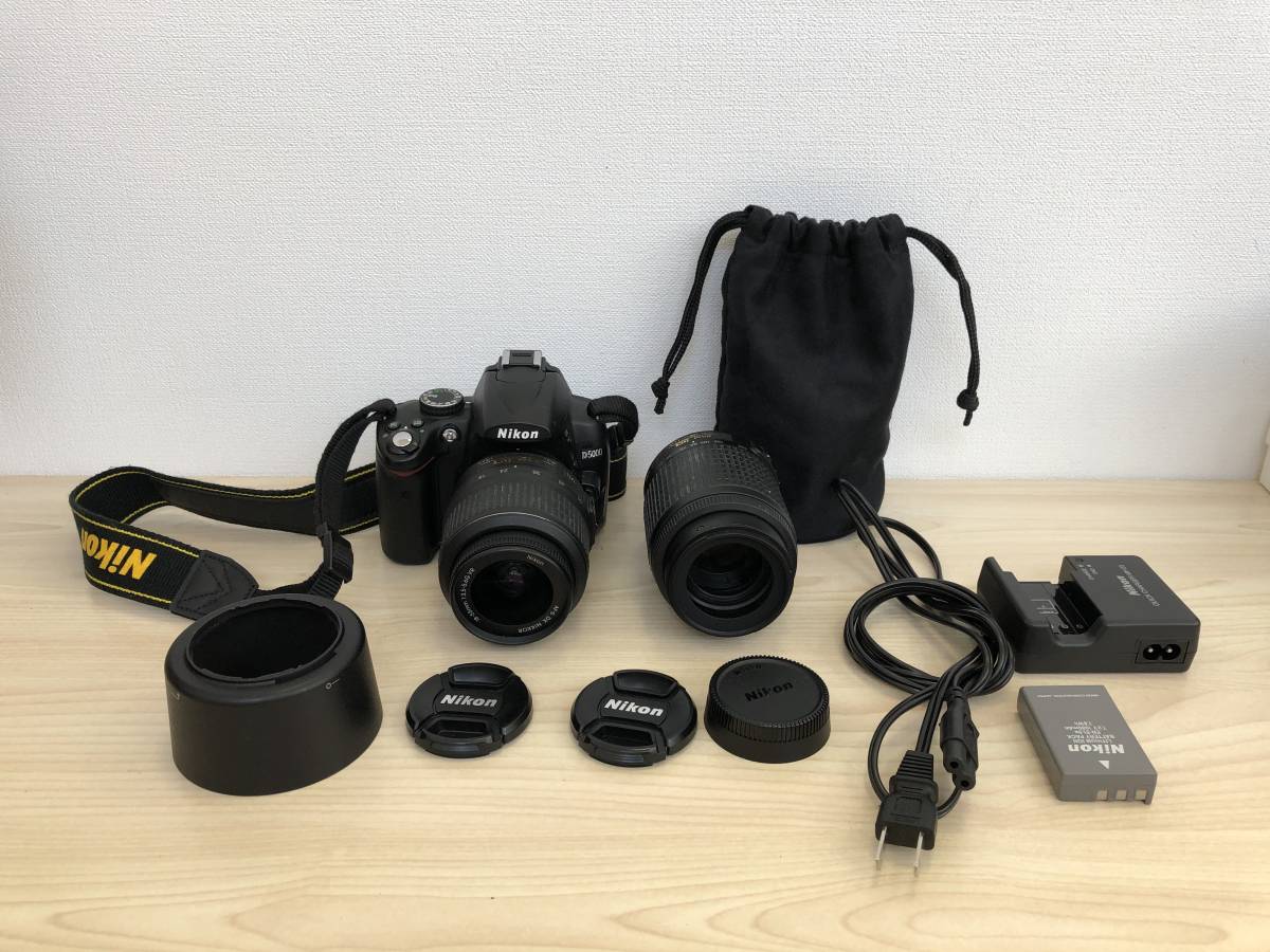 《5916》Nikon ニコン 一眼レフ デジタルカメラ D5000 ・ NIKKOR AF-S DX 18-55㎜ 1:3.5-5.6G VR / DX SWM VR ED IF ∞-1.1m/3.61 FT_画像1