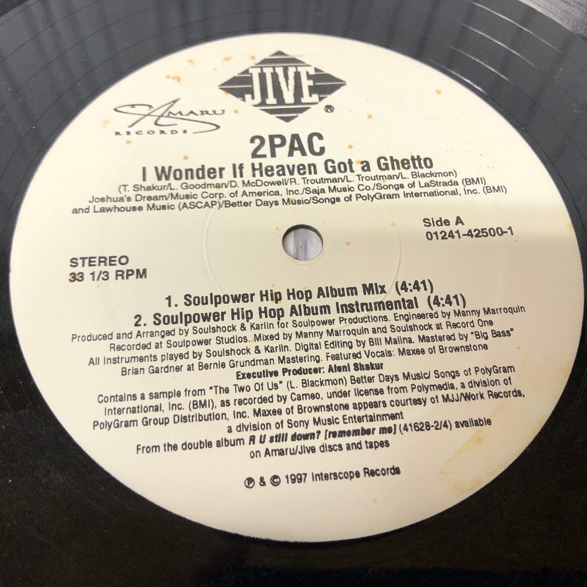m001 B レコード3枚 Janet Jackson ”Got 'Til It's Gone 2PAC I WONDER IF HEAVEN GOT A Ghetto Total What About Us (The Remix)_画像5