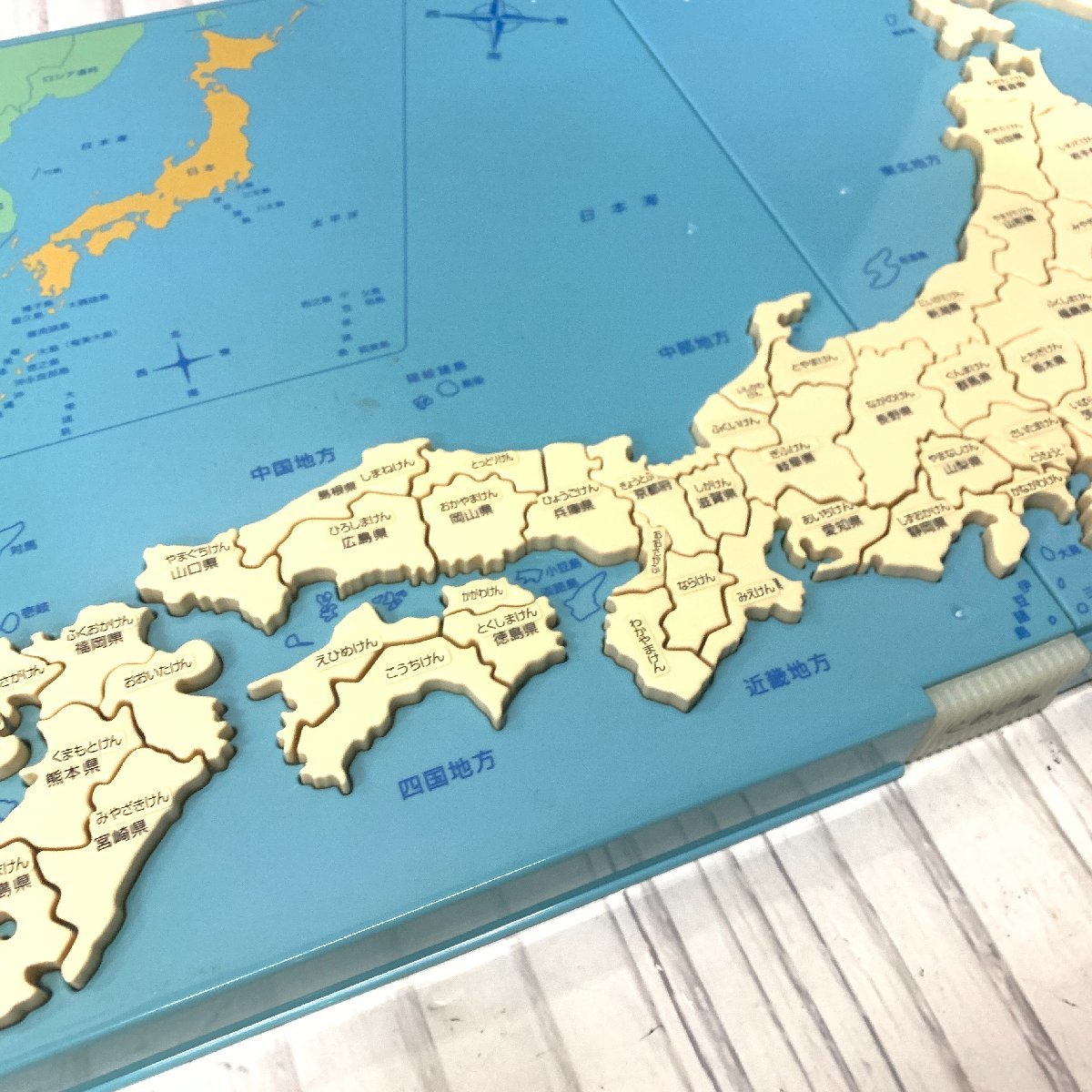 s001 N3 保管品 くもんの日本地図パズル 不足なし 紙地図付属 ５歳以上 知育玩具 KUMON 中古品