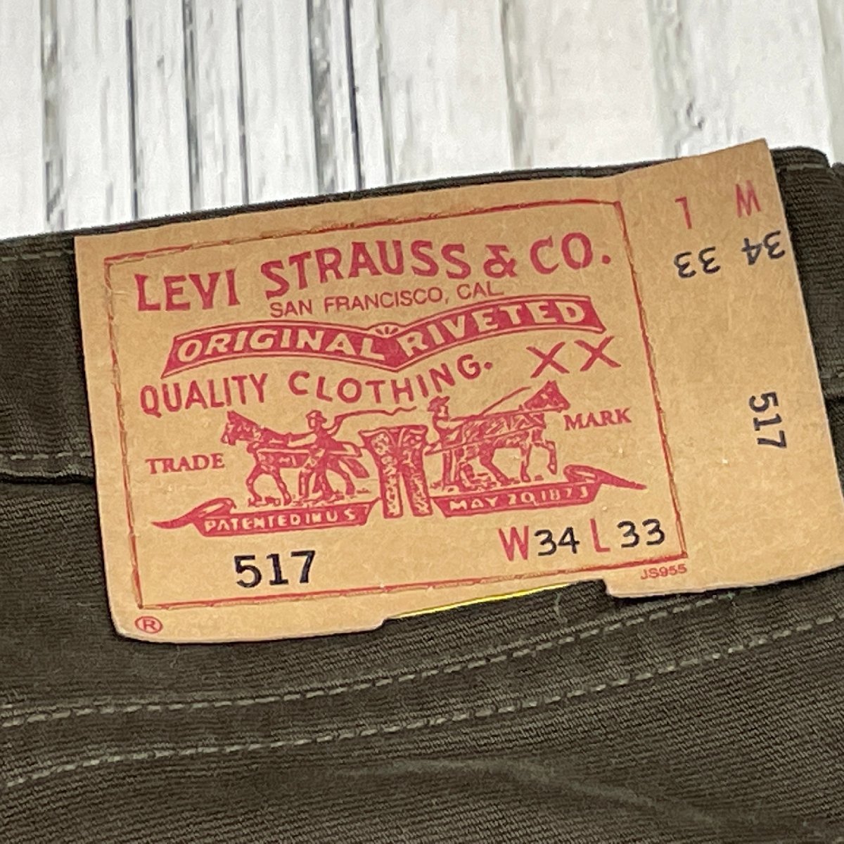 m002 G5(60) 13 Levi's リーバイス ジーンズ デニムパンツ 34インチ ND517-00 ブーツカット ダークブラウン ヴィンテージ 古着 Gパン_画像8