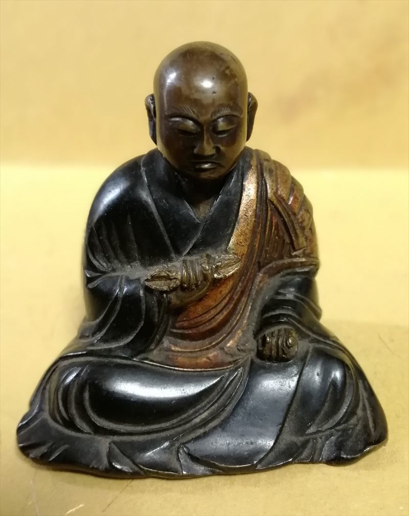 銅仏像 金銅 仏像 座像 鍍金 仏教 明治時代作 在銘