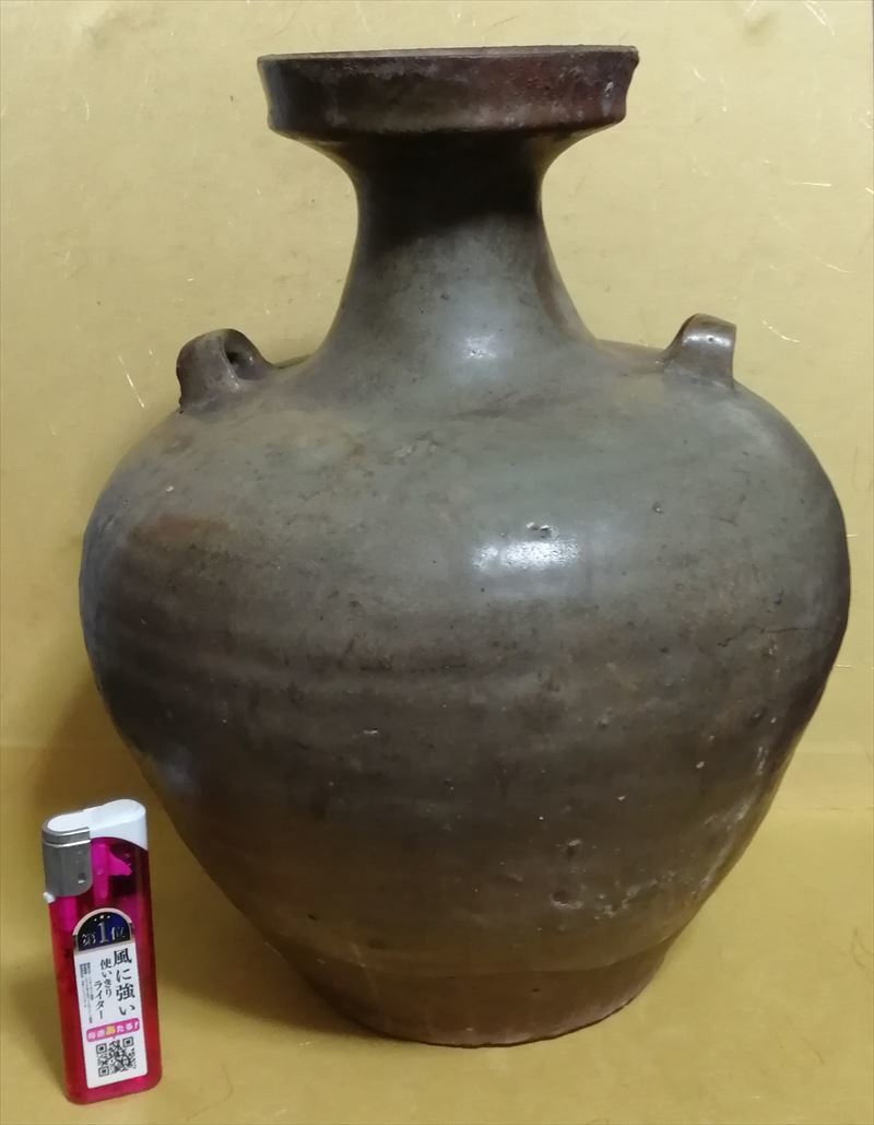 博物館ラベル 中国 南北朝時代 大壺 大瓶 盤口瓶 時代保証 茶道具_画像2