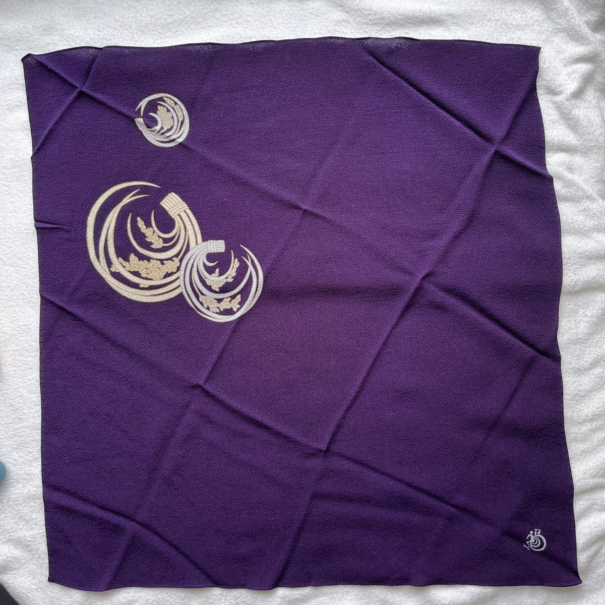 丹後織 風呂敷 絹 100% 有職 紫 日本三景の里の画像5