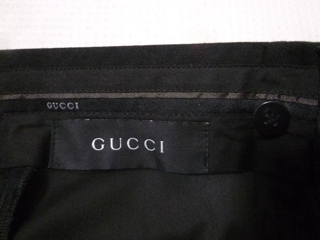 (643)GUCCI グッチ パンツ ストライプ ウール カシミヤ 44R_画像5