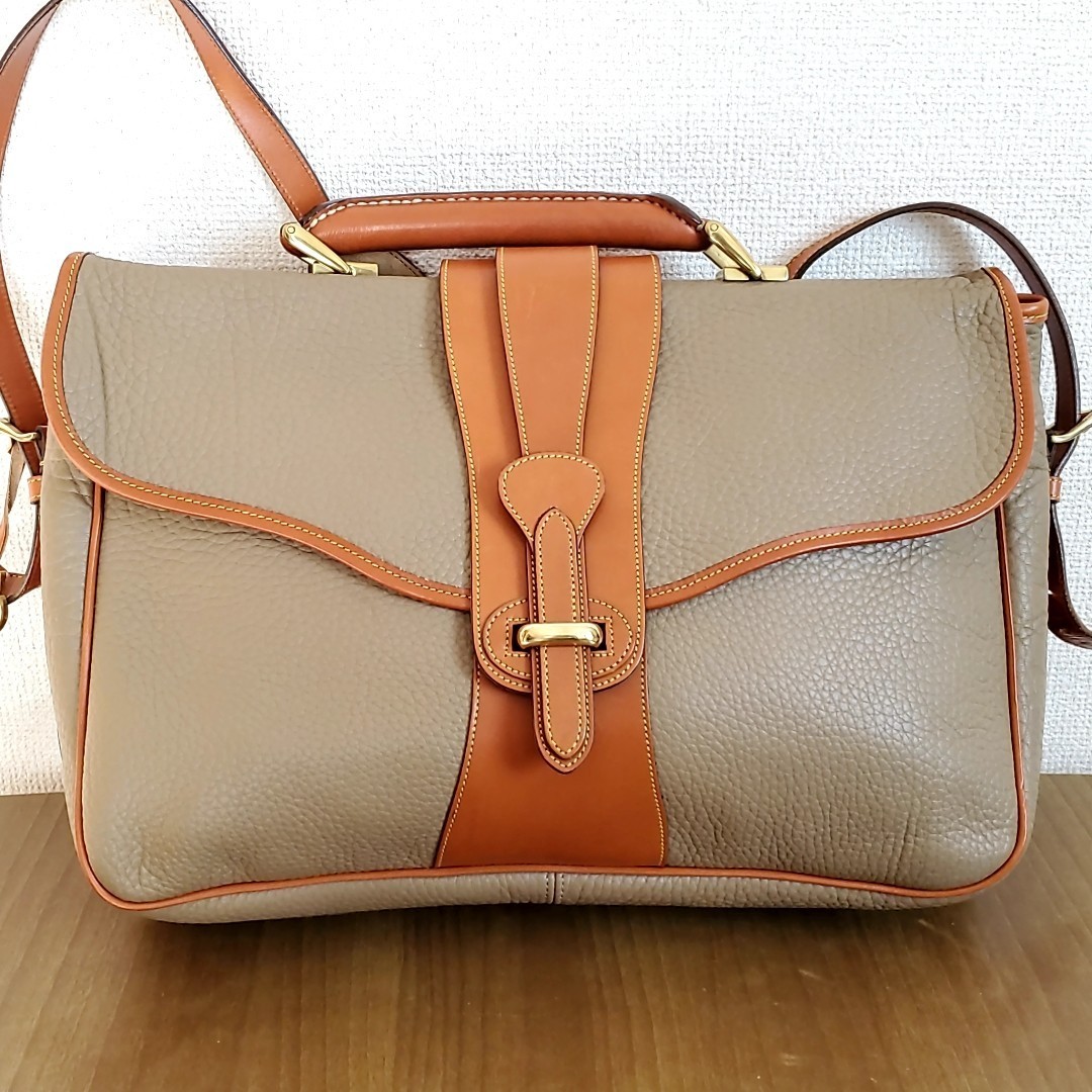 982◆USA製 ドゥーニーアンドバーク DOONEY&BOURKE ビジネスバッグ 2WAYショルダーバッグ グレインレザー 中古 USED 古着 vintage　_画像2