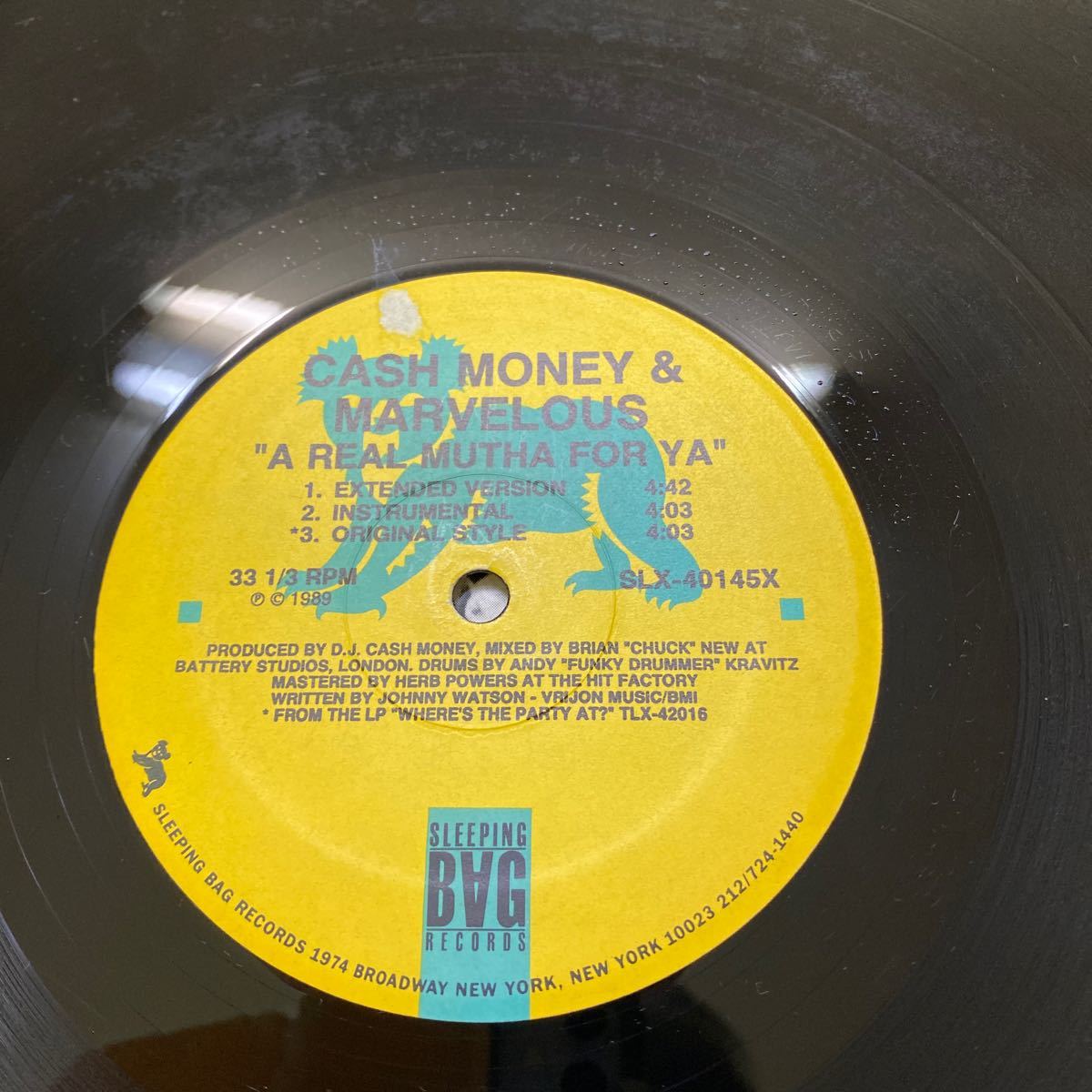 【同梱可】☆彡　Cash Money And Marvelous ☆　A Real Mutha For Ya / New Sheriff In Town (12インチ)　★061104★★ SLX-40145_画像3