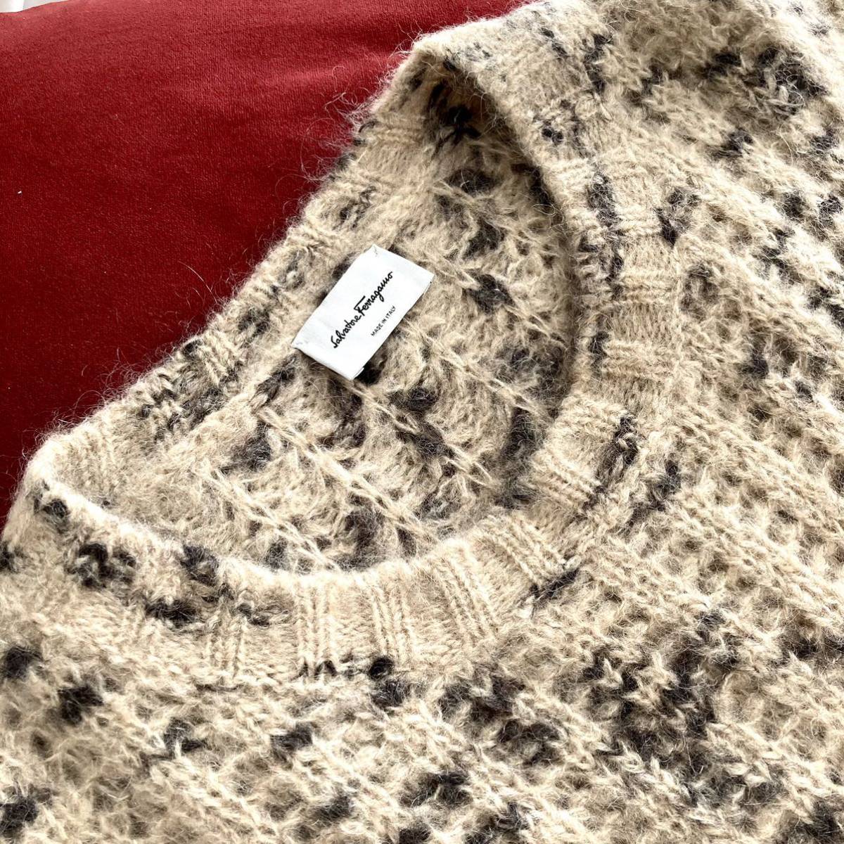 2021.22 Pre Fall#Salvatore Ferragamo/ Ferragamo knitted * sweater mohair_ Ran way * domestic regular beautiful goods *mo hair / gun chi-niXL