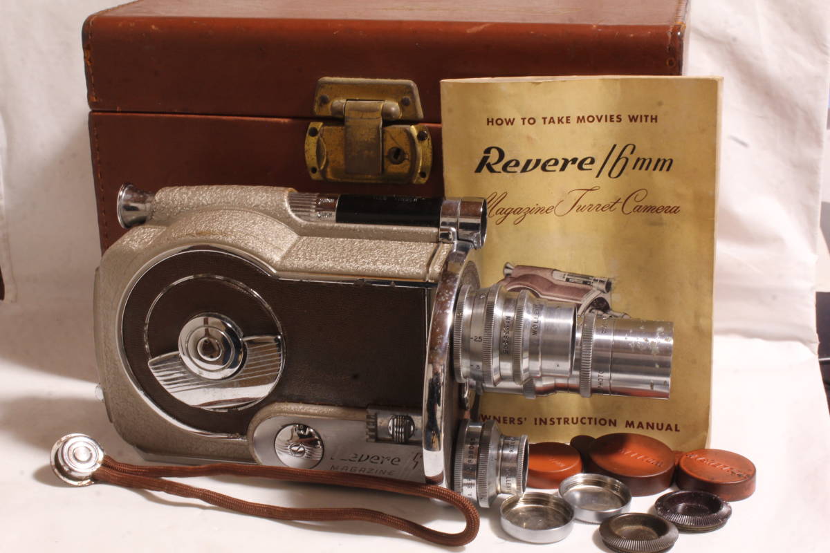 Revere 　リベア１６　マガジンカメラ　１６ｍｍ撮影機　ウォーレンサックレンズ３本付_画像1