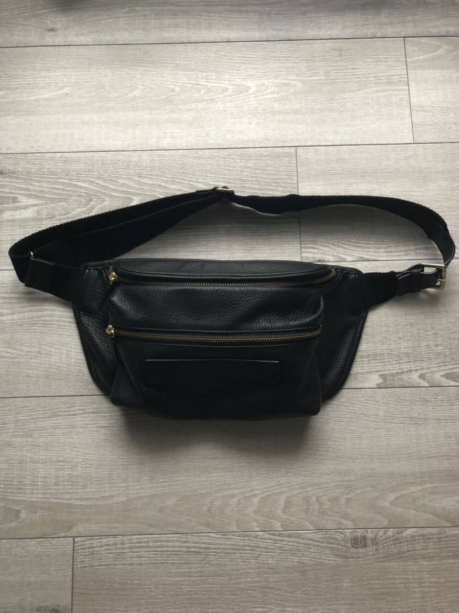 【Felisi】フェリージ ウエストバッグ（ショルダーバッグ） レザー ブラック 専用袋付き モデル名799/10/LD+DS_画像1
