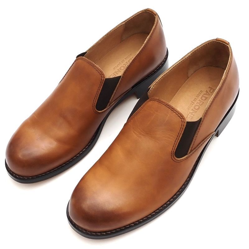 H04145R4 未使用品 PADRONE/サイドゴア レザーシューズ【サイズ：40】キャメル PU8054-2201-17A SIDE GORE SHOES スリッポン パドローネ