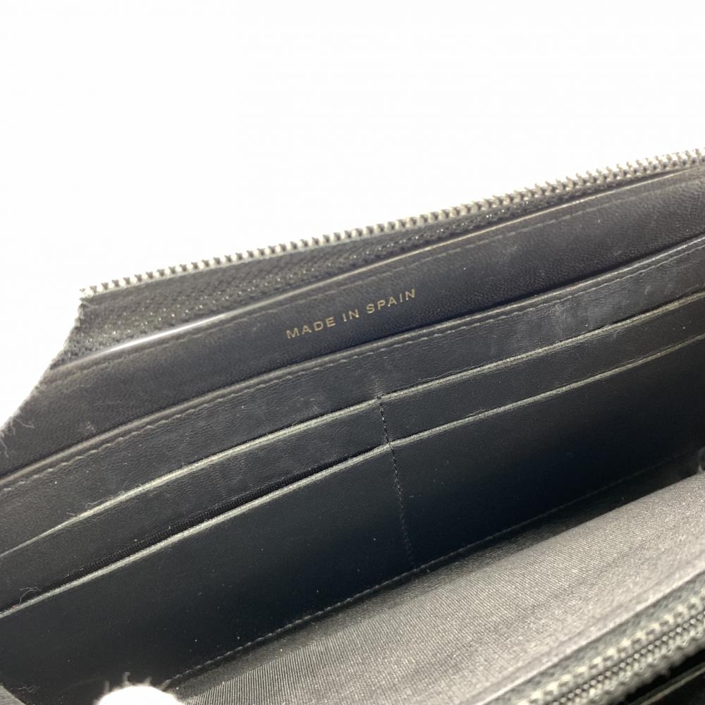 CHANEL シャネル ボーイシャネル ラムスキン ジップウォレット ラウンド 長財布 ブラック ゴールド金具 ココマーク 22番台 管理HS35826_画像8