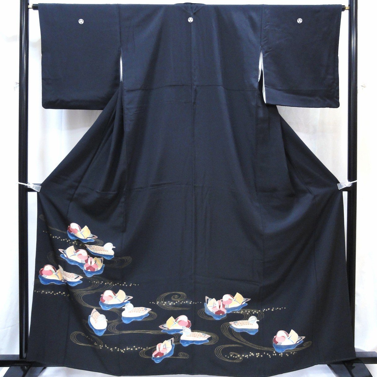 着物・黒留袖・おしどり・正絹・No.200701-0085・梱包サイズ80 着物・黒留袖・おしどり・正絹・No.200701-0085・梱包サイズ80