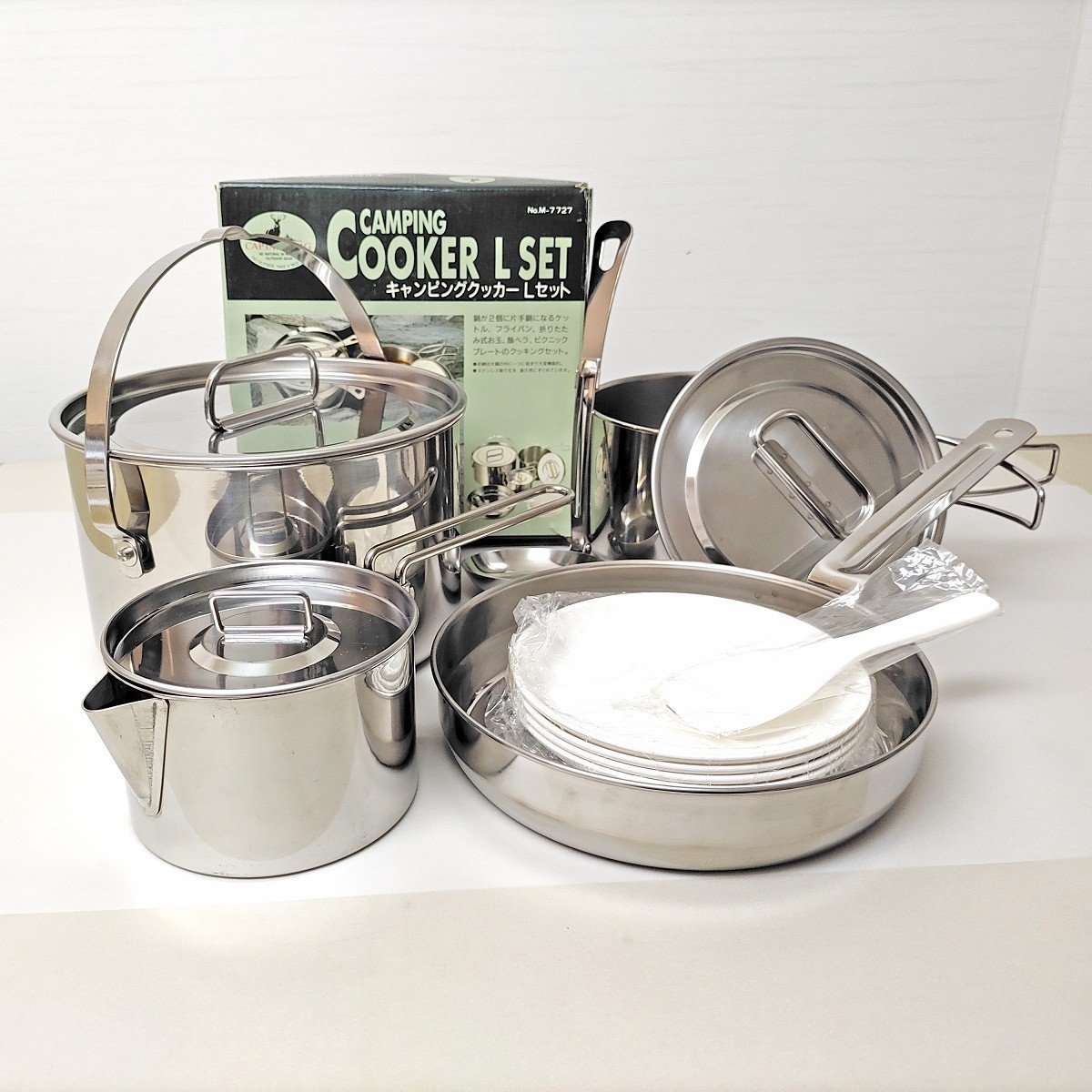 福袋セール キャプテンスタッグ・キャンピングクッカーL・調理器具・キャンプ用品・No.221229-15・梱包サイズ80 クッカー