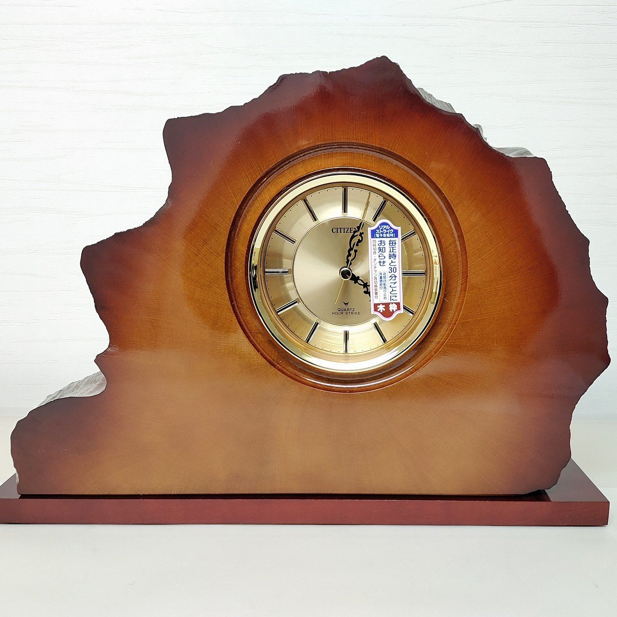 シチズンクォーツ・年輪置時計・レトロ時計・No.230521-09・梱包サイズ100_画像1