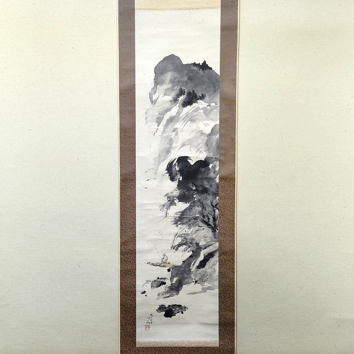 掛軸・山水画・水墨画・No.230503-17・梱包サイズ80_画像1