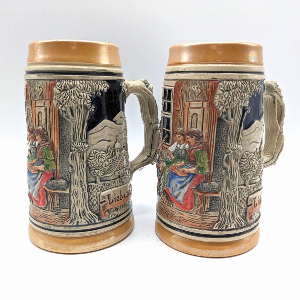 ビアマグ・陶器マグ・マグカップ・酒器・西ドイツ製・2個セット・No.230929-22・梱包サイズ80