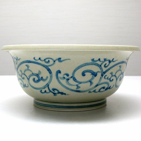 【ご予約品】 砥部焼・龍峯窯・草木文・大鉢・No.140523-109・梱包サイズ80 砥部