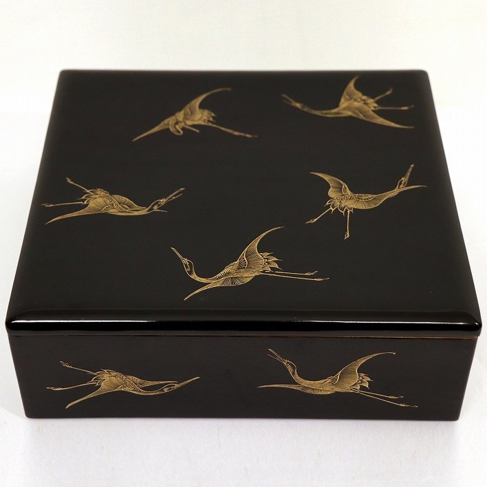あなたにおすすめの商品 総黒・金箔・箱・No.190528-12・梱包サイズ60 硯箱、文箱
