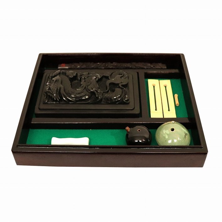 超特価SALE開催! 書道具セット・No.190918-048・梱包サイズ80 硯箱、文箱