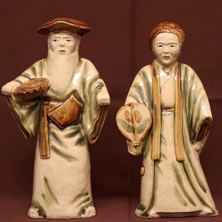 あなたにおすすめの商品 翁・嫗・陶製人形・No.181104-50・梱包サイズ80 その他