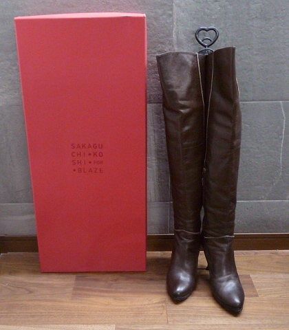 SAKAGUCHI KOSHI FOR BLAZEsakagchiko cow four Blaze long boots 37 brown group [ used ]YE1032UC[ free shipping | anonymity delivery ]