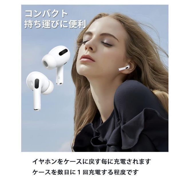 TWS 高音質 ワイヤレスイヤホン Bluetoothイヤホン 両耳 アイフォン 充電ケース付き 完全ワイヤレス型 流れ聞き 学習_画像7