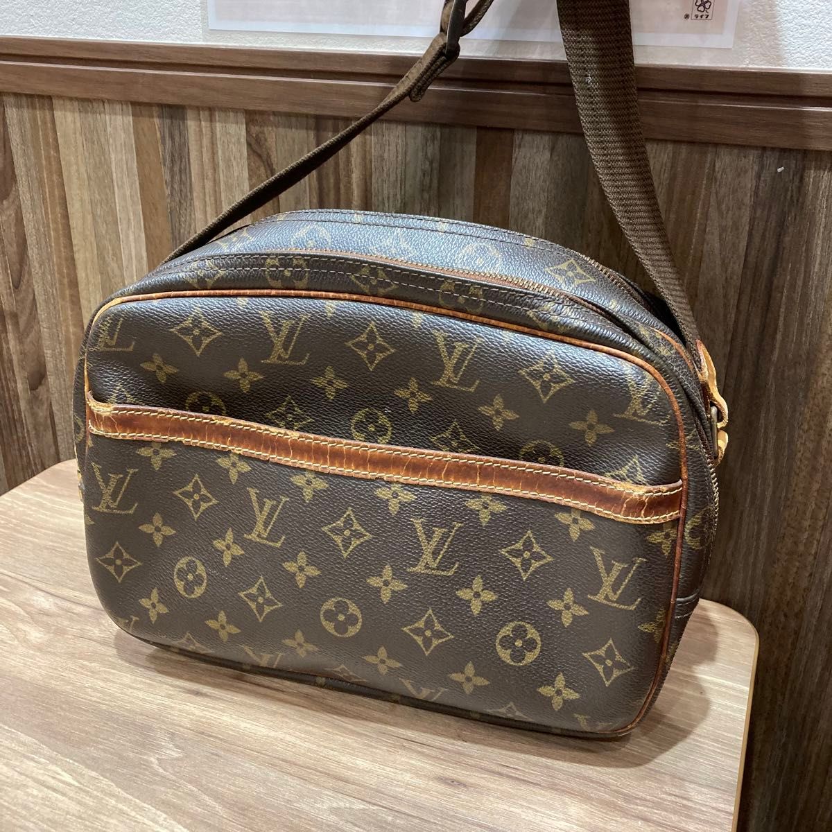 LOUIS VUITTON ルイヴィトン モノグラム ショルダーバッグ リポーターPM ブラウン ハンドバッグ レディース 人気