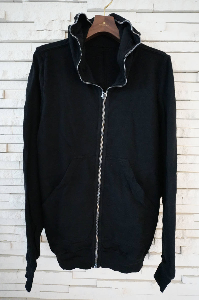 【美品】Rick Owens Drkshdw Gimp Hoodie リックオウエンス ダークシャドウ ウェイブ加工 フルジップパーカー サイズS 黒 ブラック_画像4