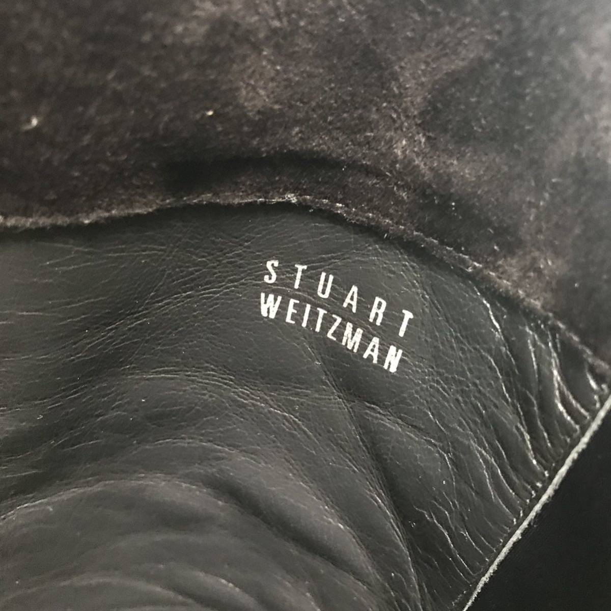 f191 Stuart Weitzman スチュアートワイツマン ニーハイブーツ ロングブーツ スエード レザー ストレッチ 37 スペイン製 ローヒール 正規品_画像10