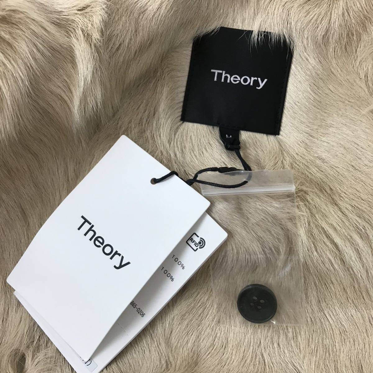 f342 未使用 定価19万円 theory セオリー モッズコート ロングコート カーキ アウター M ジャケット ミリタリー 羊毛 リアルファー 正規品_画像5