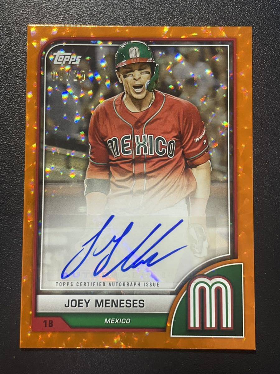 25枚限定 Joey Meneses 2023 World Baseball Classic ORANGE FOIL Auto サインカード MLBカード_画像1